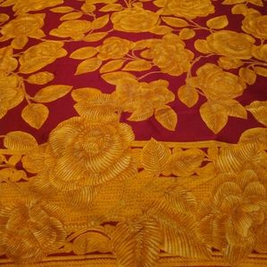 Chanel burgundy and gold scarf